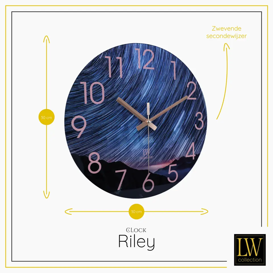 LW Collection Keukenklok Riley 30cm