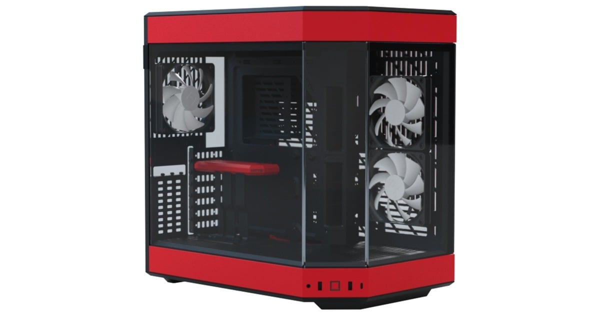 HYTEY60 midi tower behuizing  (Rood/zwart | 3x USB-A | Tempered Glass)