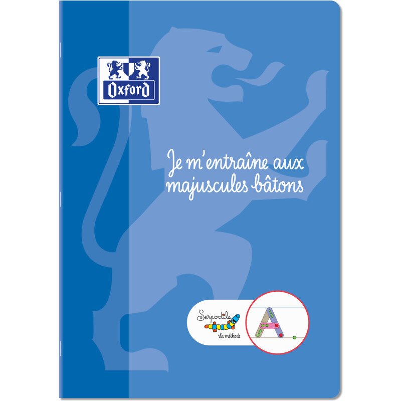 Cahier Entrainement Majuscule Baton Oxford Serpodile Agrafe 210X297