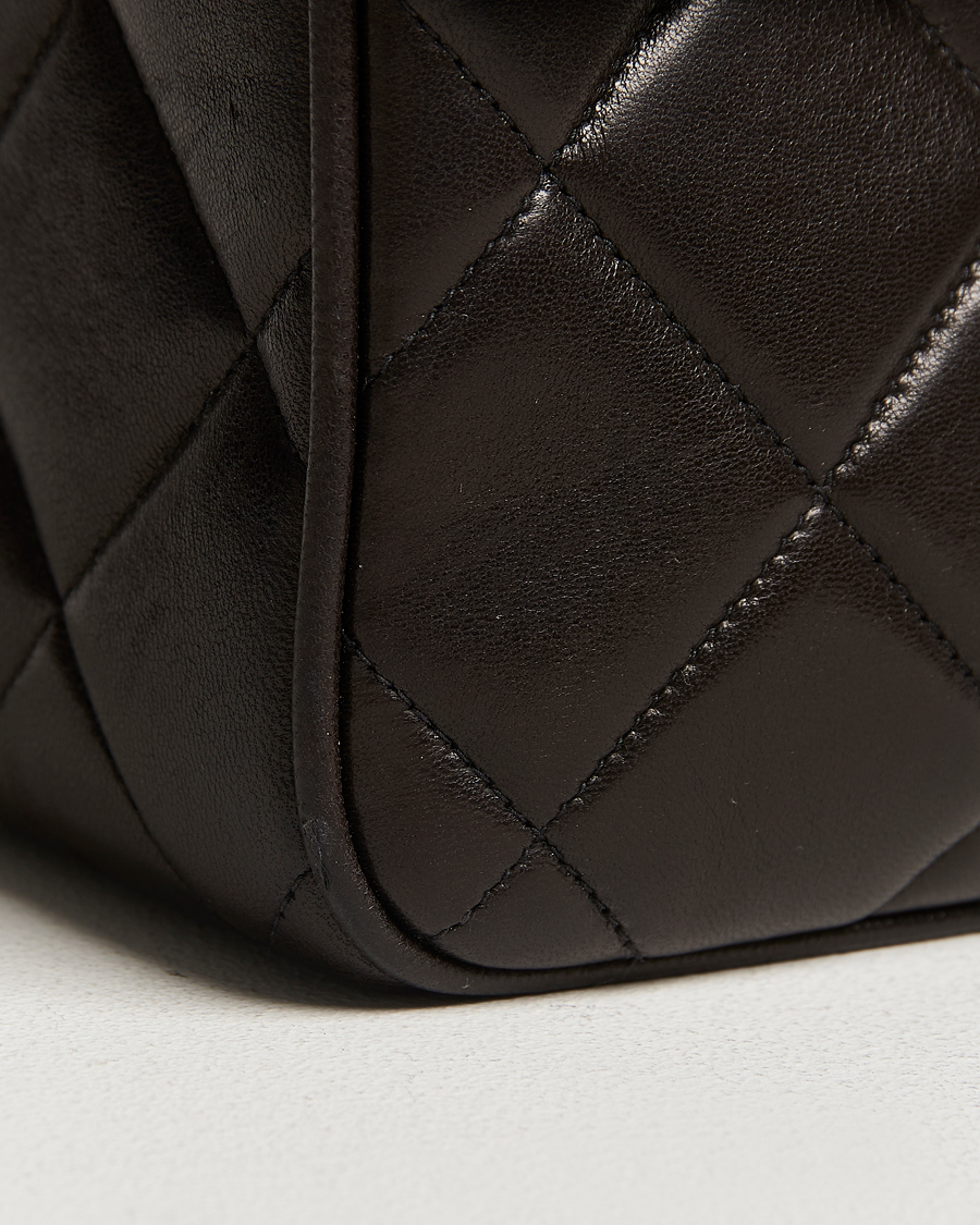 Chanel Pre-Owned Tassel Flap Shoulder Bag Black Lambskin