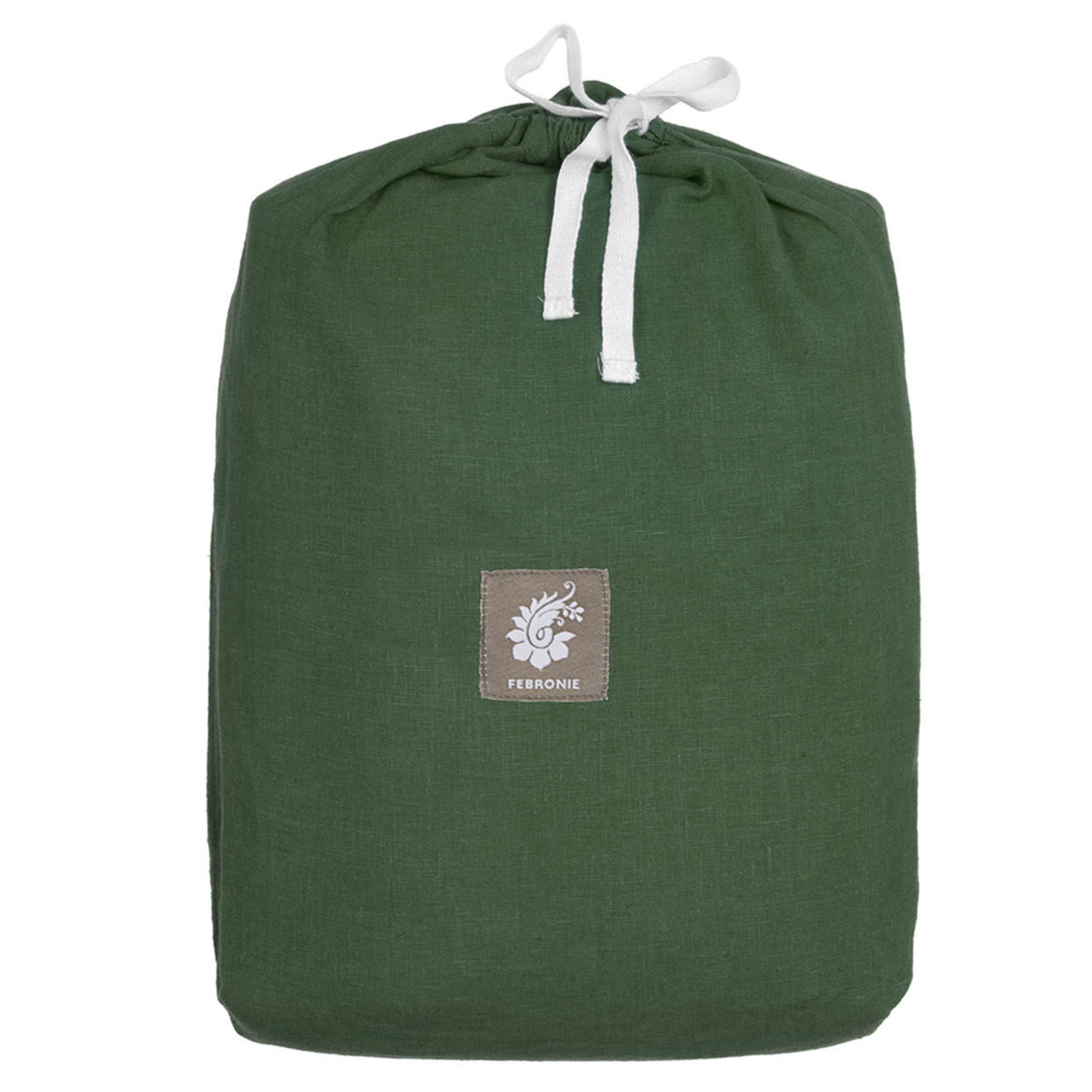 Febronie Drap housse 100% Lin lavé Hortense vert sauge
