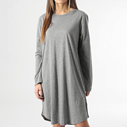 Robe Tee Shirt Manches Longues Femme Nightdress 3835 Gris Chiné