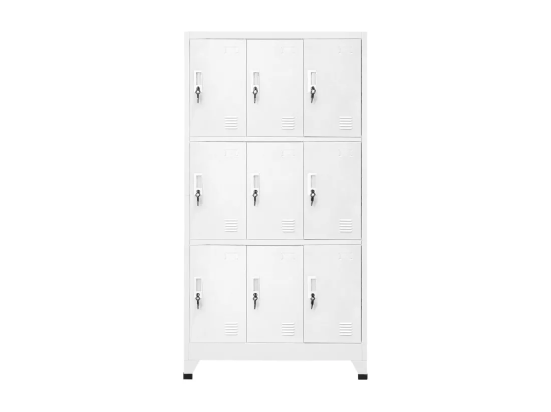 Armoire à casier avec 9 compartiments Acier 90x45x180 cm Gris