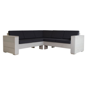 Hoekbank Berlinde grijs steigerhout