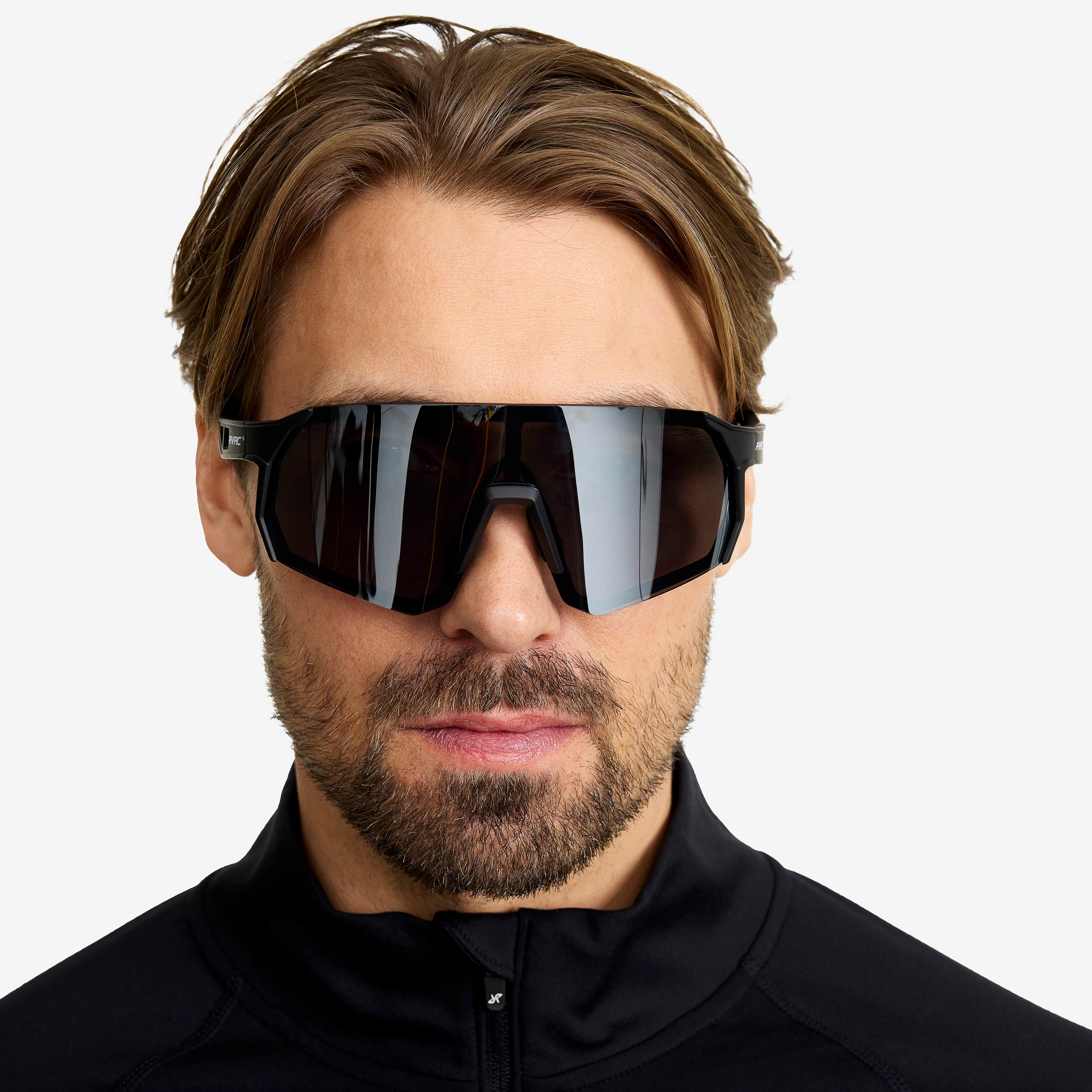 Castor Polarized Sports Sunglasses  Black/Silver Grey