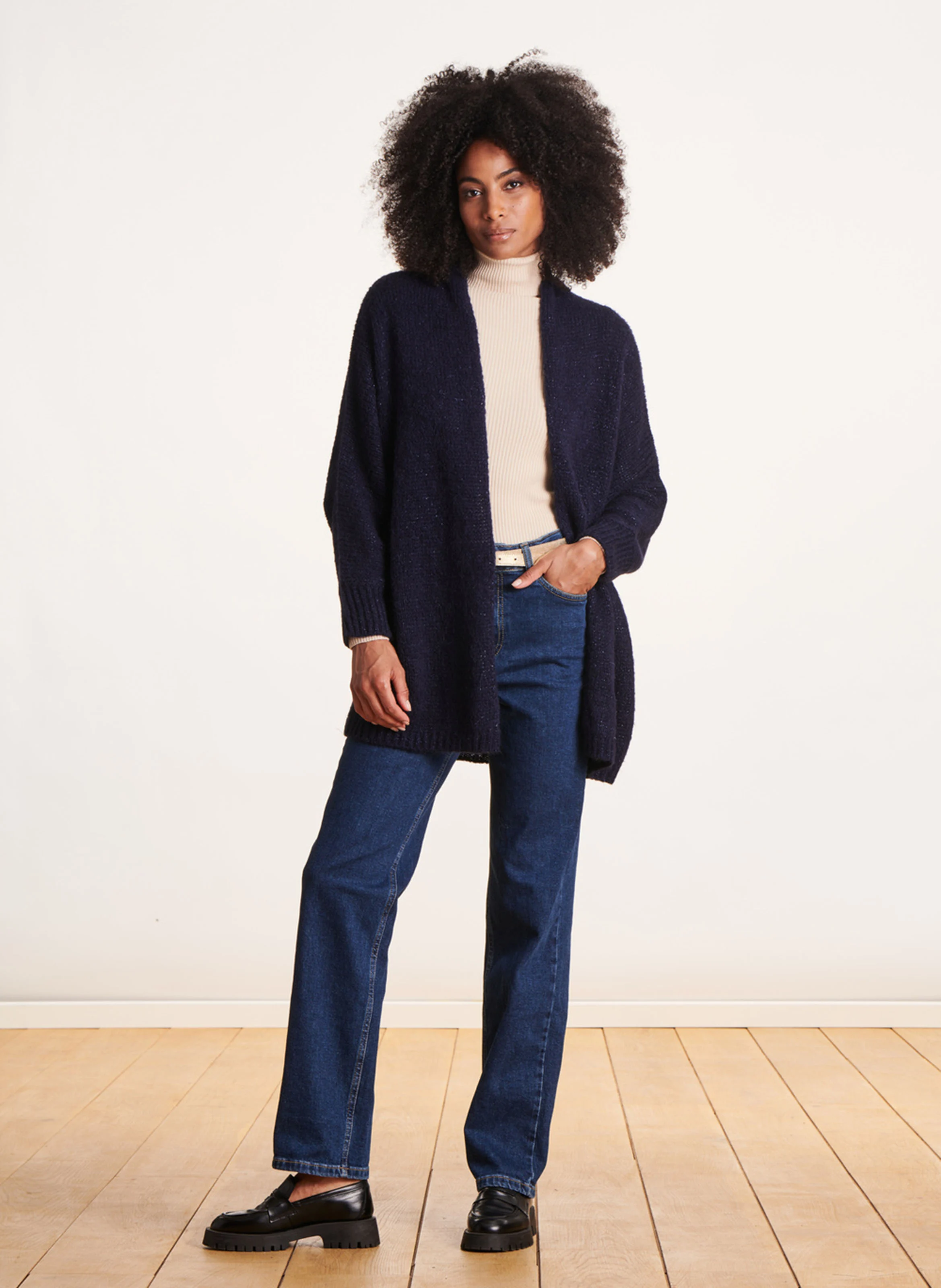 Gilet ample en maille | Bleu