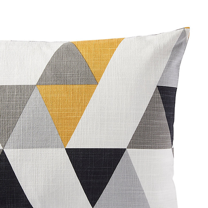 Coussin Rima L.60 x l.40 cm gris jaune et blanc GoodHome