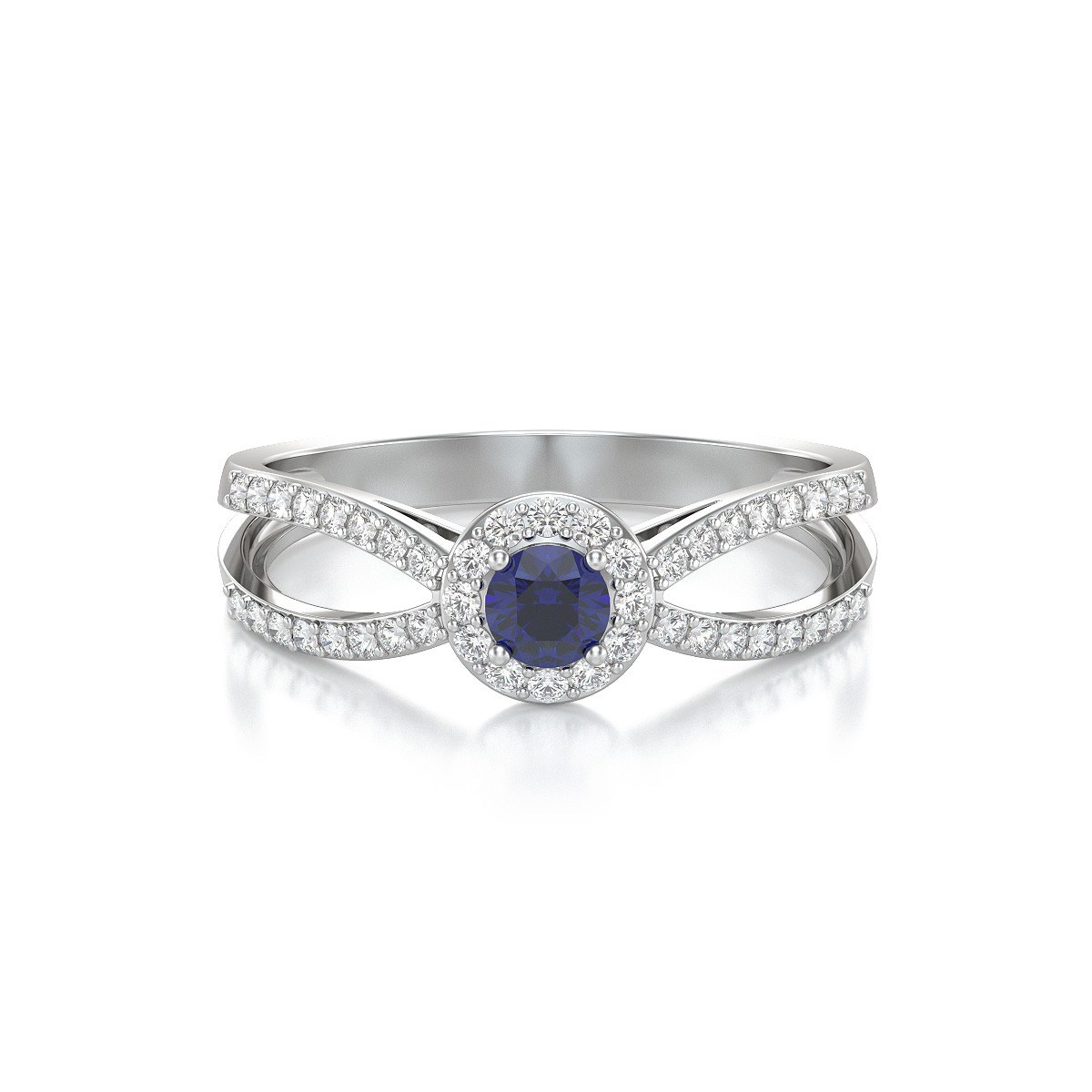 Bague ADEN ADEN Or 585 585 blanc Saphir et diamants 2.282grs