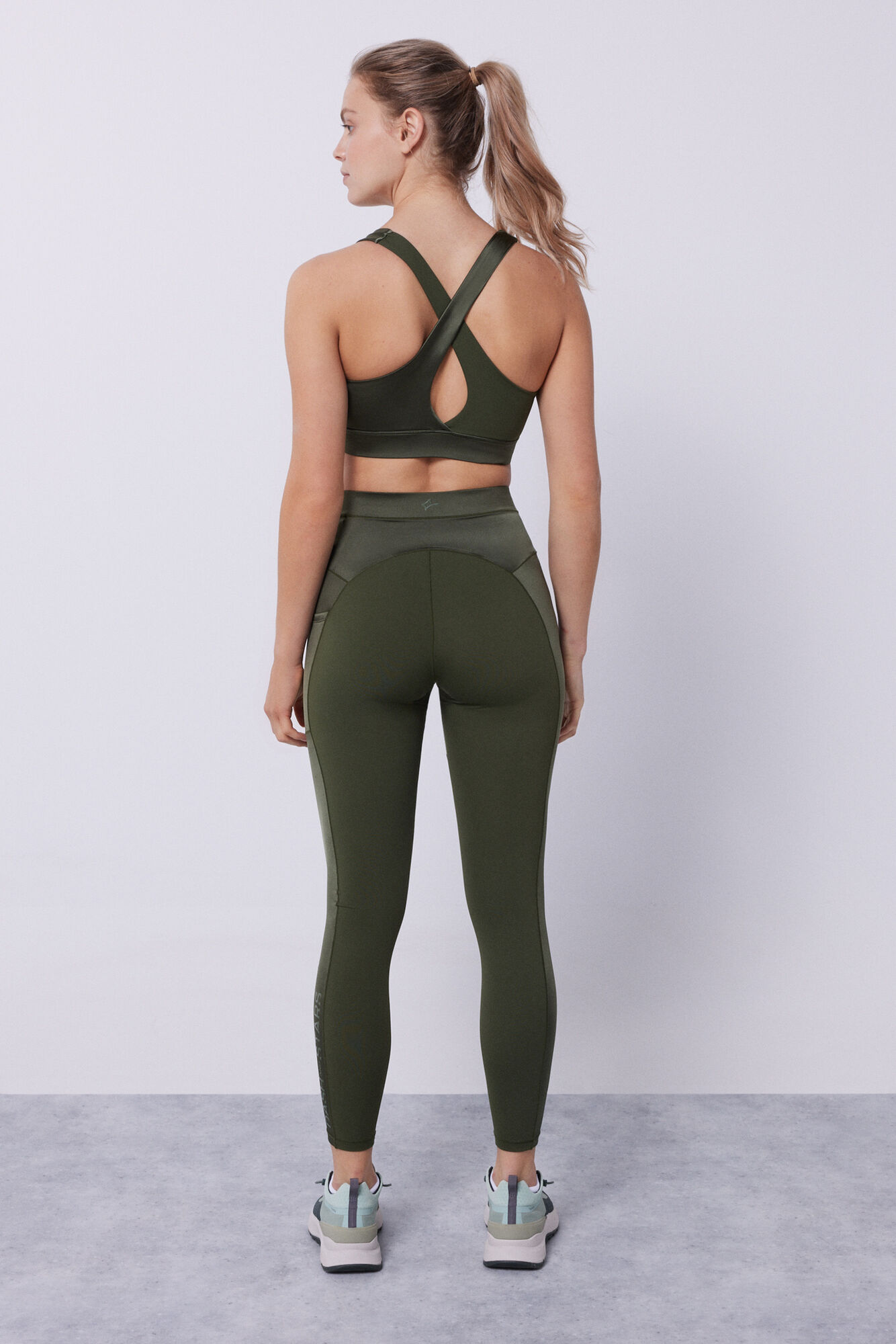 Leggings Stretch 4D Contraste Cáqui