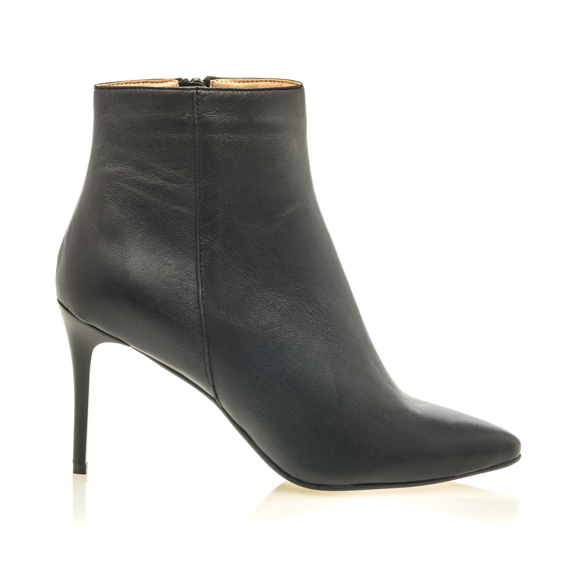 Bottines à talon Femme en cuir noir