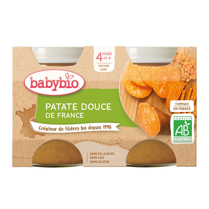 Petit pot patate douce bio - 2x130g - Doré