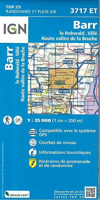 IGN - TOP25 3717ET BARR LE HOHWALD 1 25 000