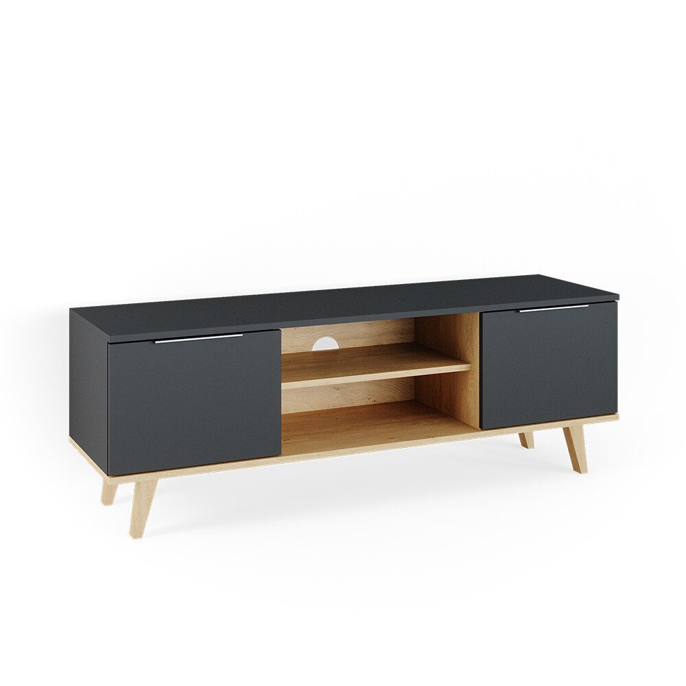 Vicco Lowboard Fernsehschrank Sideboard Neptune TV-Fernsehtisch Anthrazit/Buche