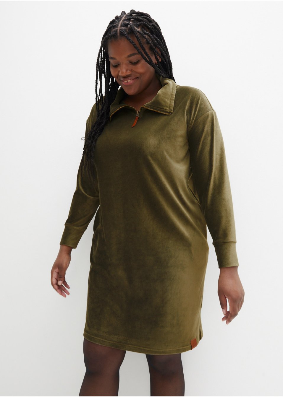 Robe en jersey velours côtelé doux