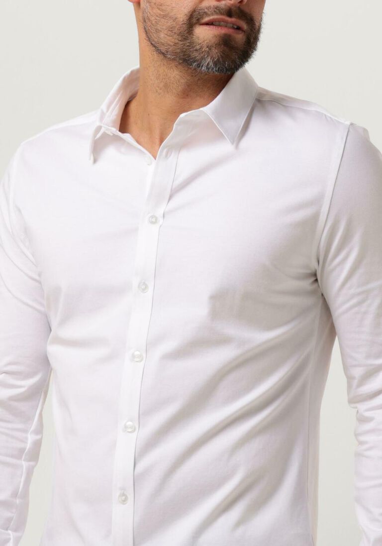 PURE PATH witte pure path casual overhemd jersey basis shirt