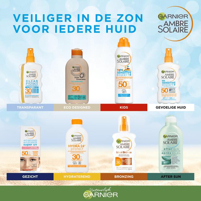 Garnier Ambre Solaire Clear Protect Transparente Zonnebrandspray SPF30 200ML