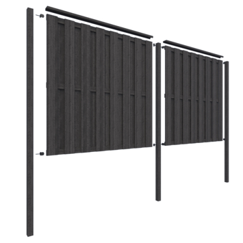 Schutting startpakket Royal grenen hout antraciet 3,8 m lang