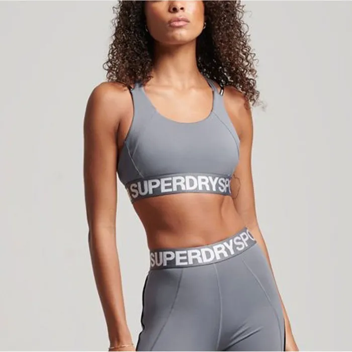 Superdry Train Branded Elastic Sportbeha Dames