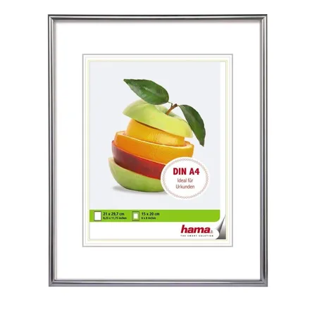 Hama Kunststoffrahmen Sevilla Dekor, silber Matt, 21 x 29,7cm