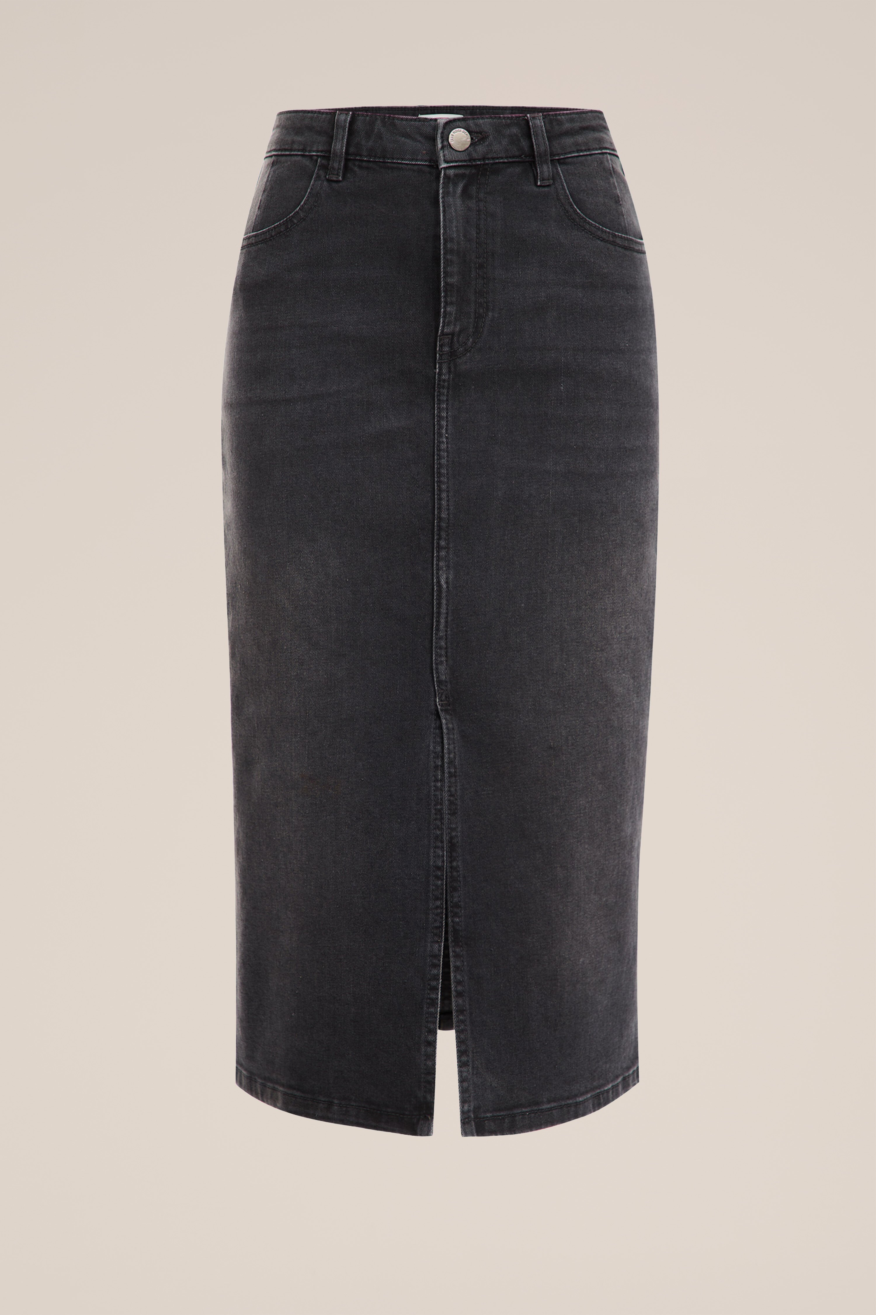 high rise denim rok Blue Ridge Donkergrijs
