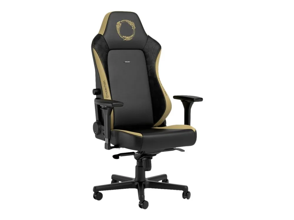 Noblechairs Hero - Stol - ergonomisk - armstøtter - vippe - drejeled - aluminium, polyurethan, velour, memory foam, koldskum, stålramme, veganerlæder (PU) - The Elder Scrolls Online Edition
