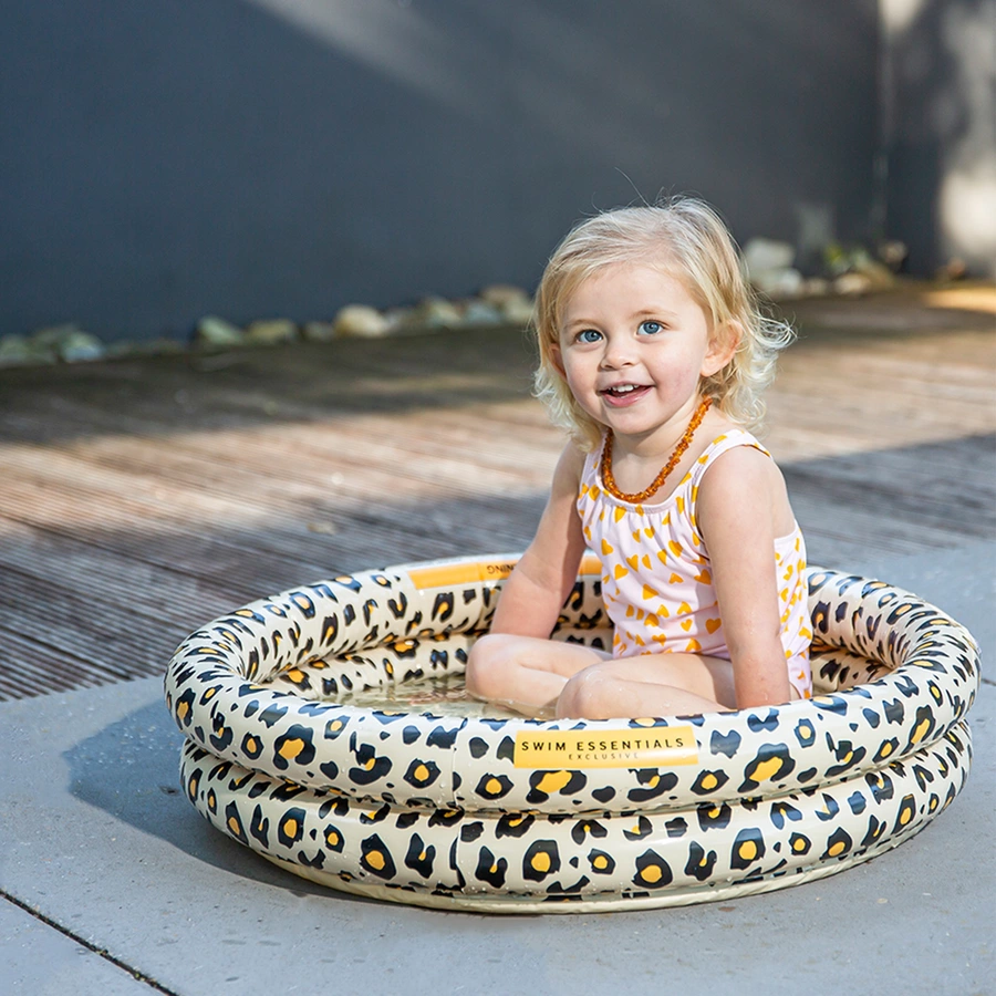 Swim Essentials Printed Baby Pool Beige Leopard 60 cm 2 rings