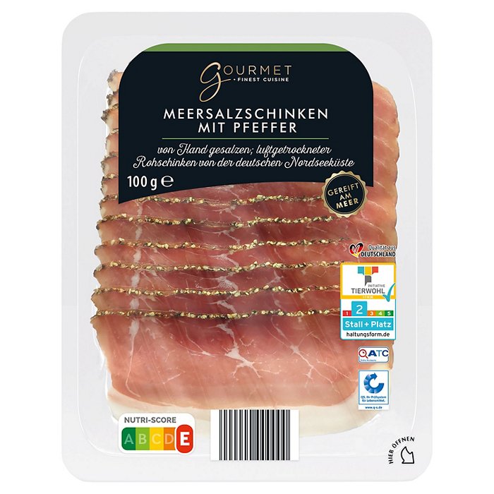 GOURMET FINEST CUISINE Meersalzschinken 100 g, Pfeffer