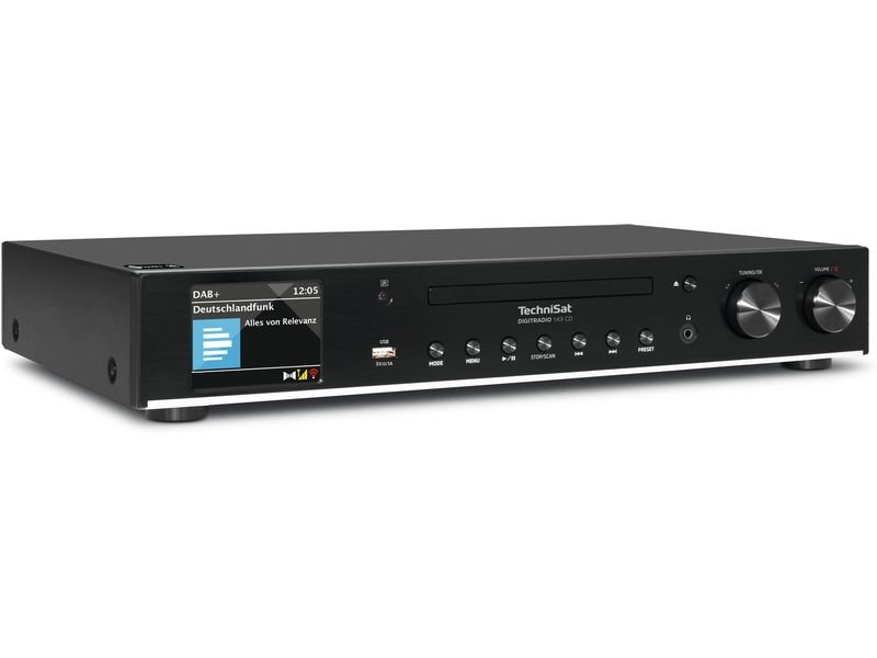 Technisat Radio-Tuner DigitRadio 143 CD V3 Schwarz HiFi-Komponente für DAB Empfang mit Streaming-Funktionen und CD-Player