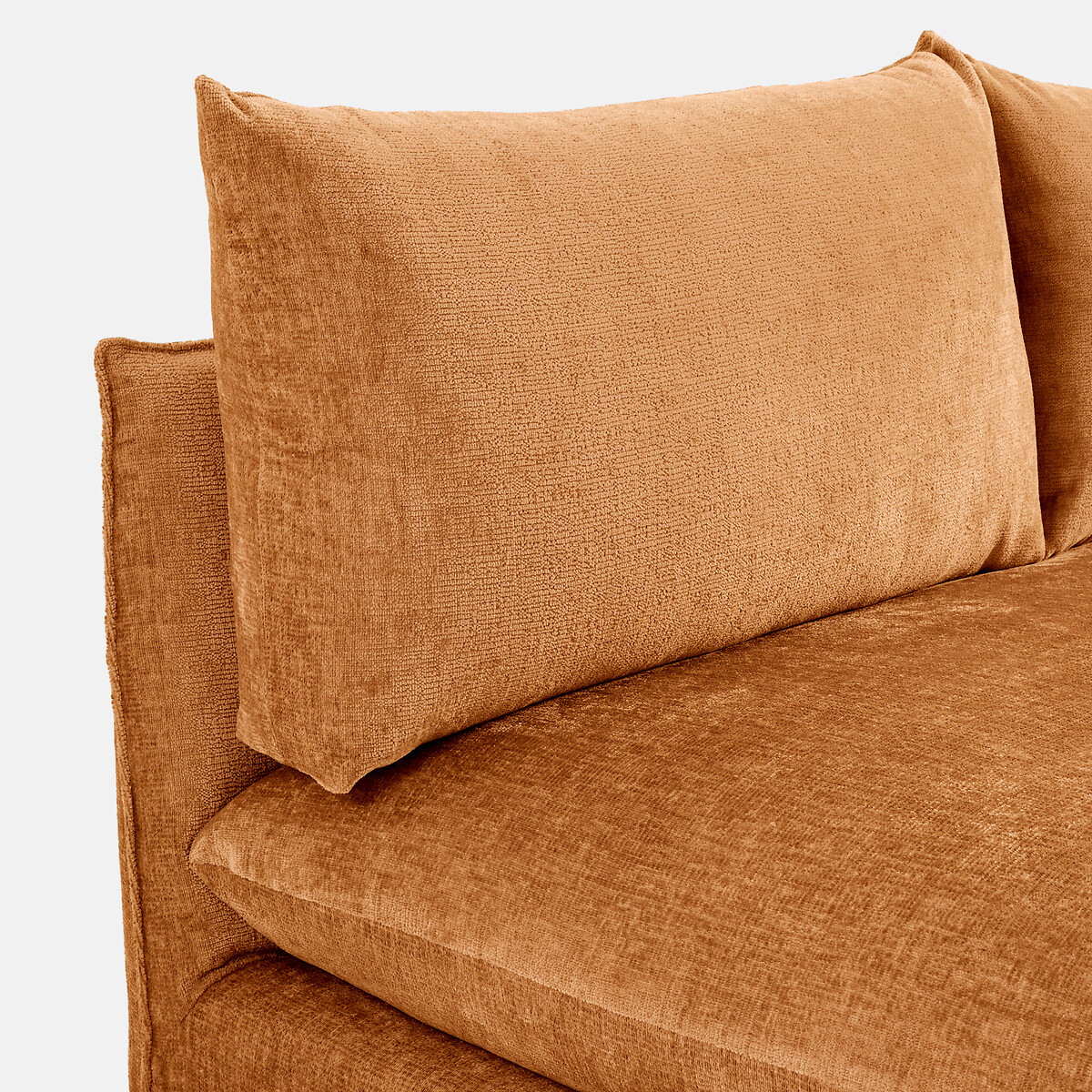LA REDOUTE INTERIEURS<br>Sofá modular de 2 lugares. Veludo Malo texturizado