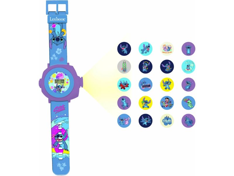 Lexibook Stitch Digitaluhr mit Projektion Blau Disney Digitaluhr mit Bildprojektion