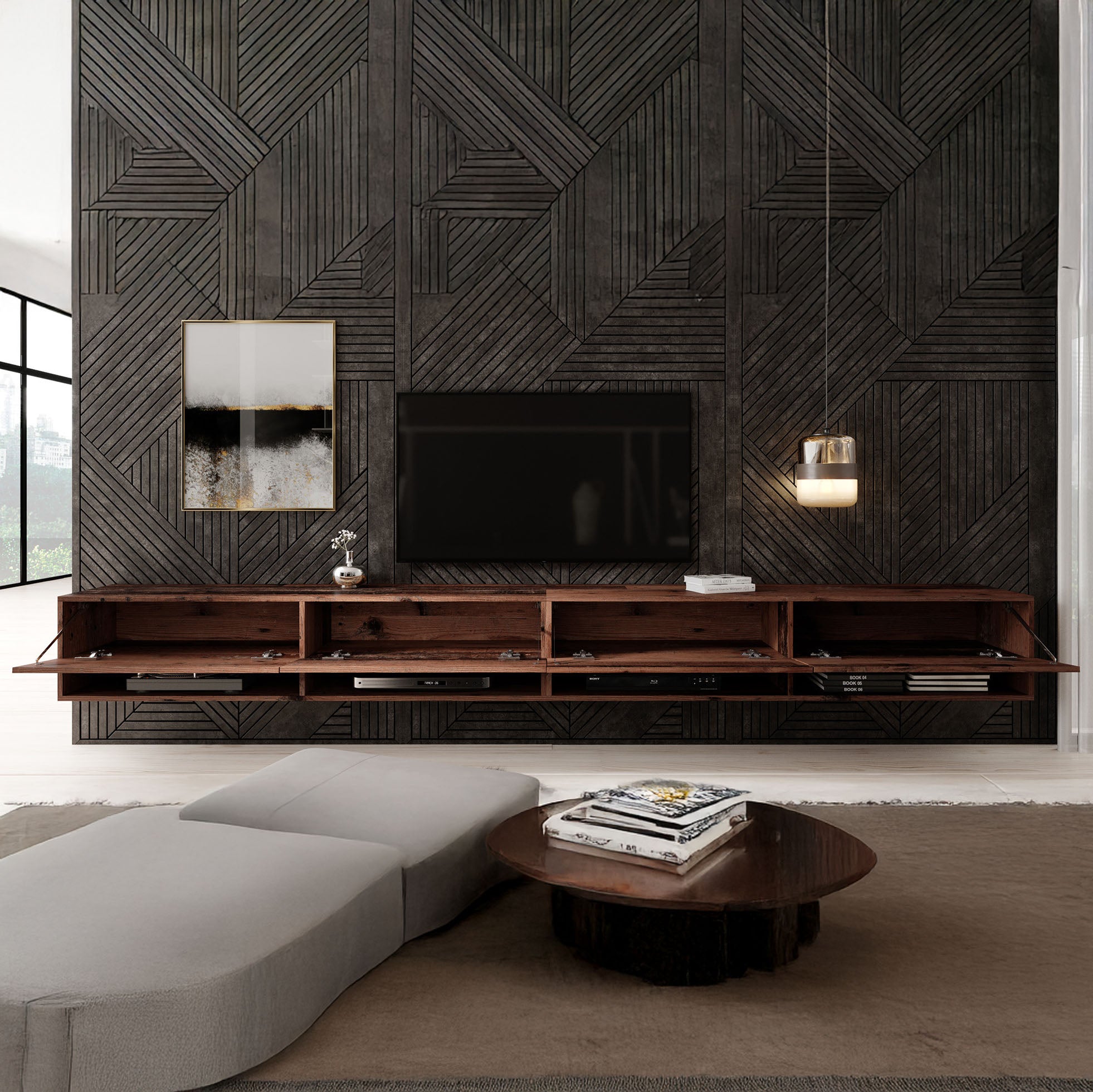Asino - TV-Meubel - Old wood - 280 cm
