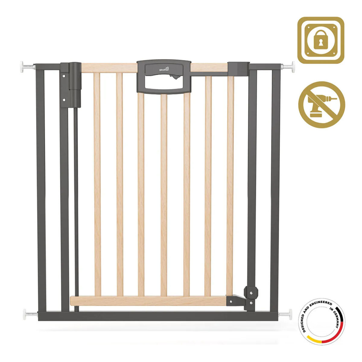 Geuther Baby Products GmbH Geuther by reer 2792 Türschutzgitter Easylock zum Klemmen 80,5 - 88,5 cm