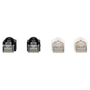 Q-Link UTP connector 4x/kap RJ45 2x zwart wit 8 stuks