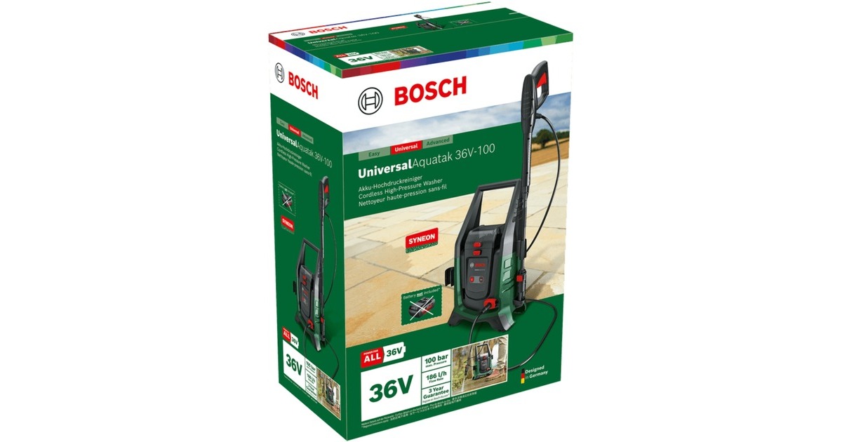 BoschUniversalAquatak 36V-100 hogedrukreiniger  (Groen/zwart, Accu en oplader niet inbegrepen)
