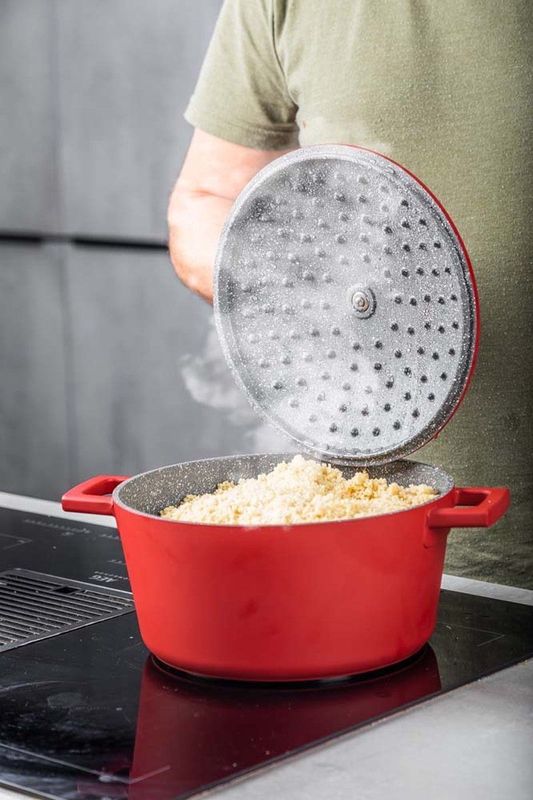 Braadpan, 24cm - 4 L - Rood - Lichtgewicht - Levenslange garantie - Geschikt voor inductie - MasterClass