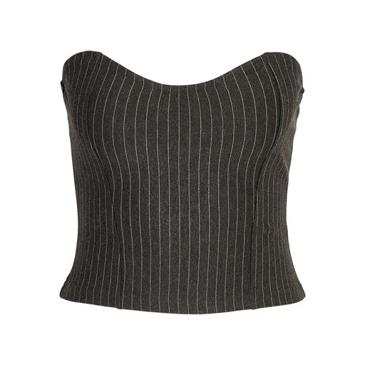 Noisy May Shine Bustier Top, Dark Grey Melange, L