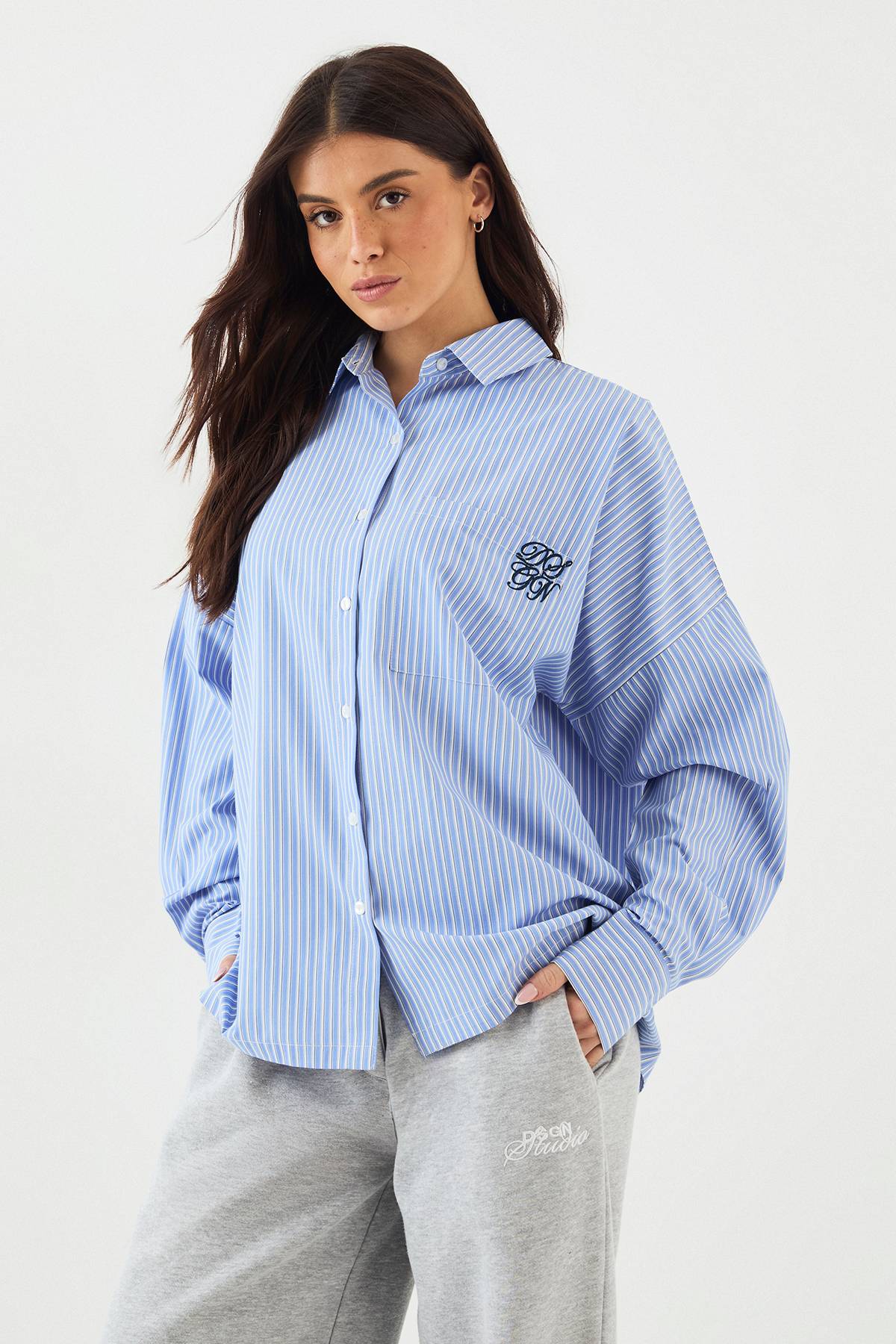 Chemise Rayée en Popeline de Coton Oversize DSGN Studio