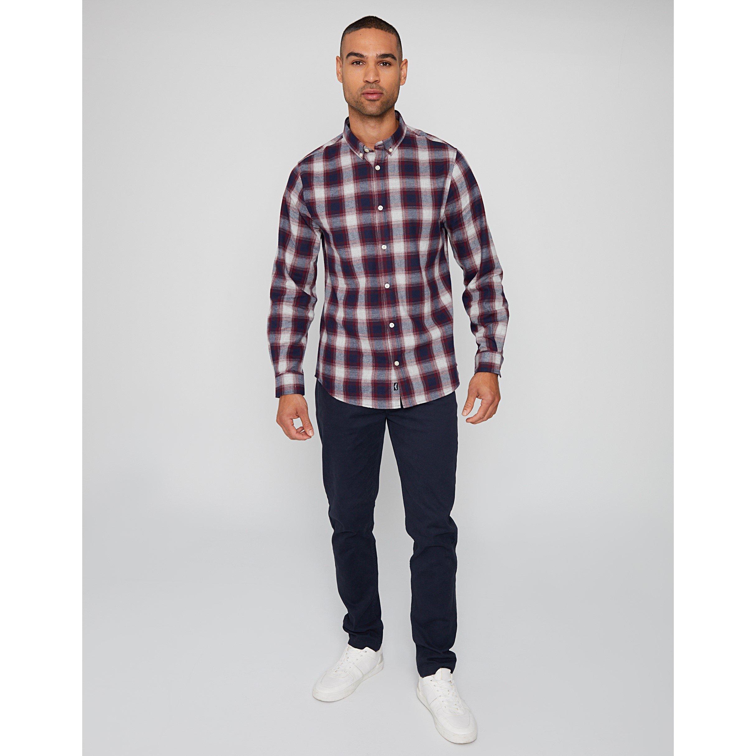 Threadbare Flannel Check Long Sleeve Shirt Mens