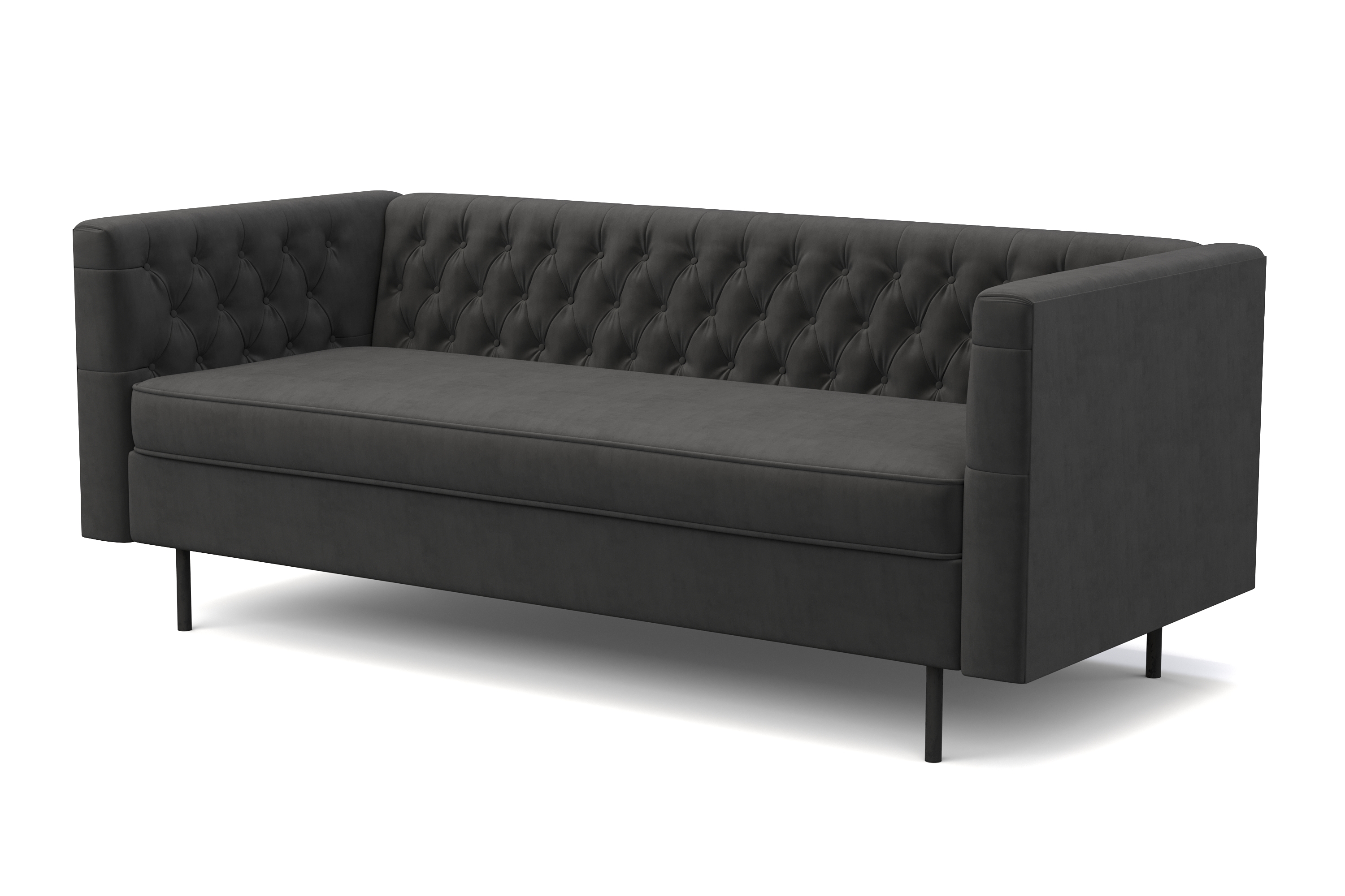 Sofa Samt CEDRIC 3-Sitzer anthrazit