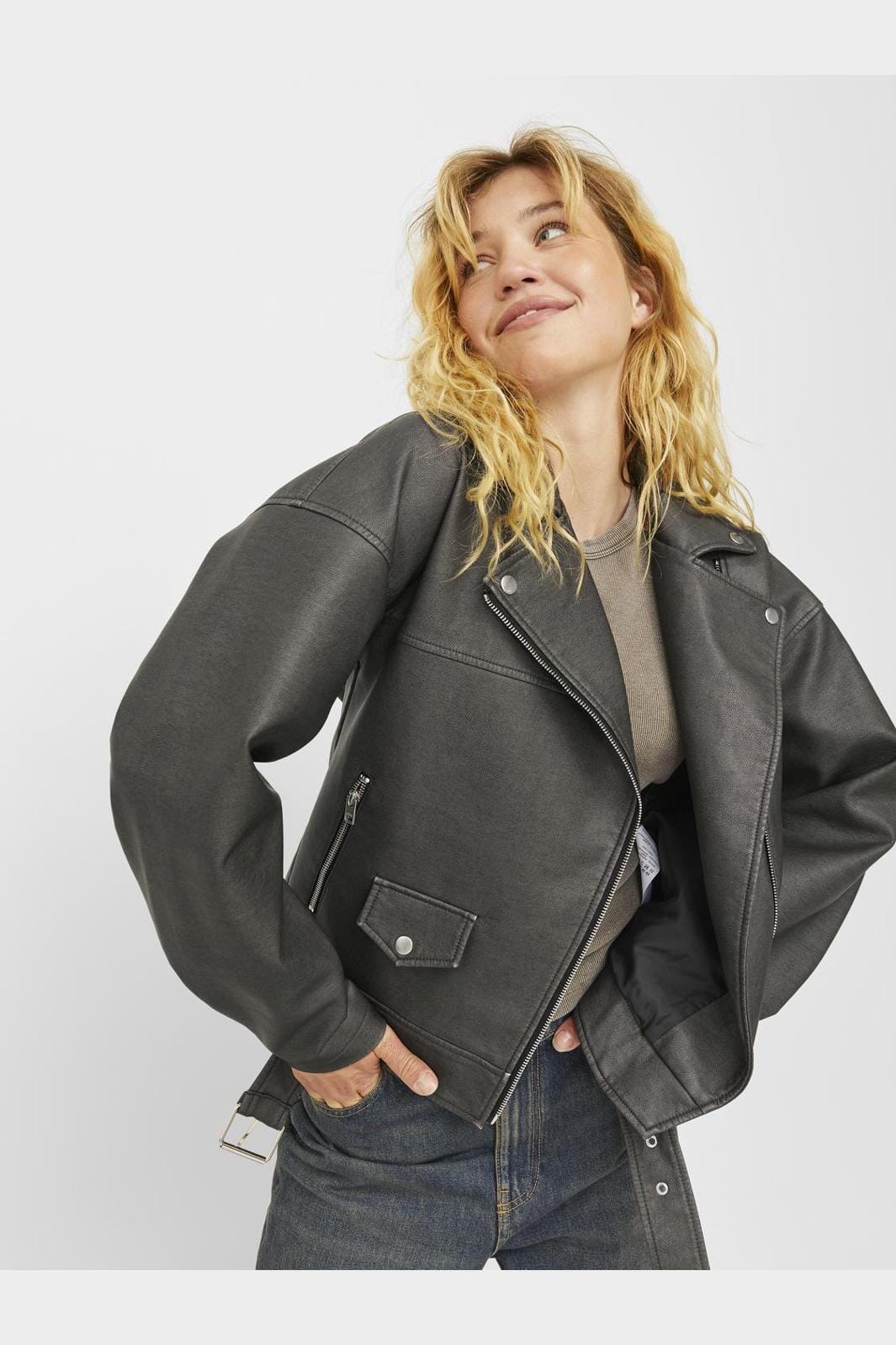 Jjxx Jxfrida Washed Biker Jkt Ln