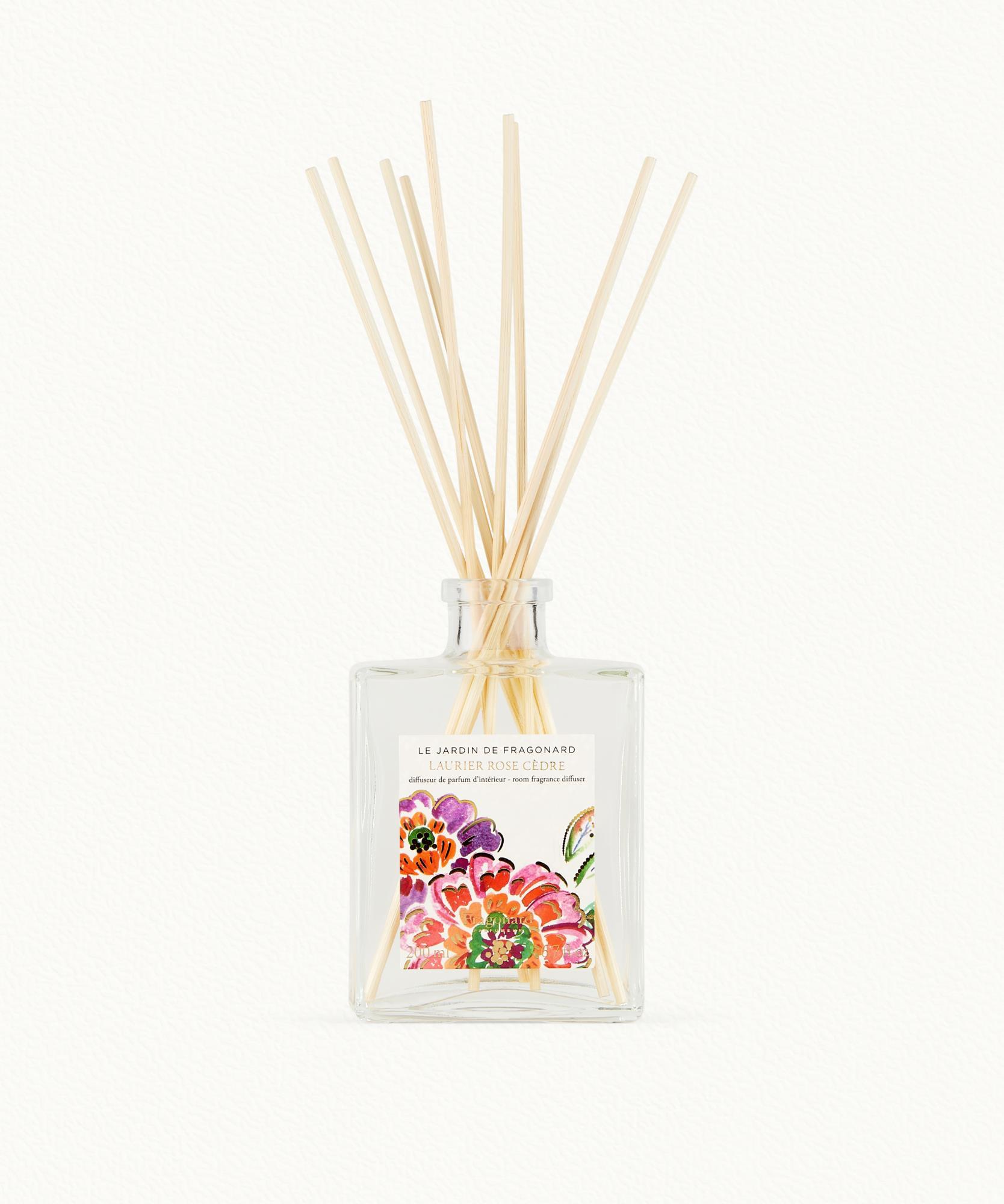Laurier Rose Cèdre  Diffuseur + 10 bâtonnets - flacon 200 ml