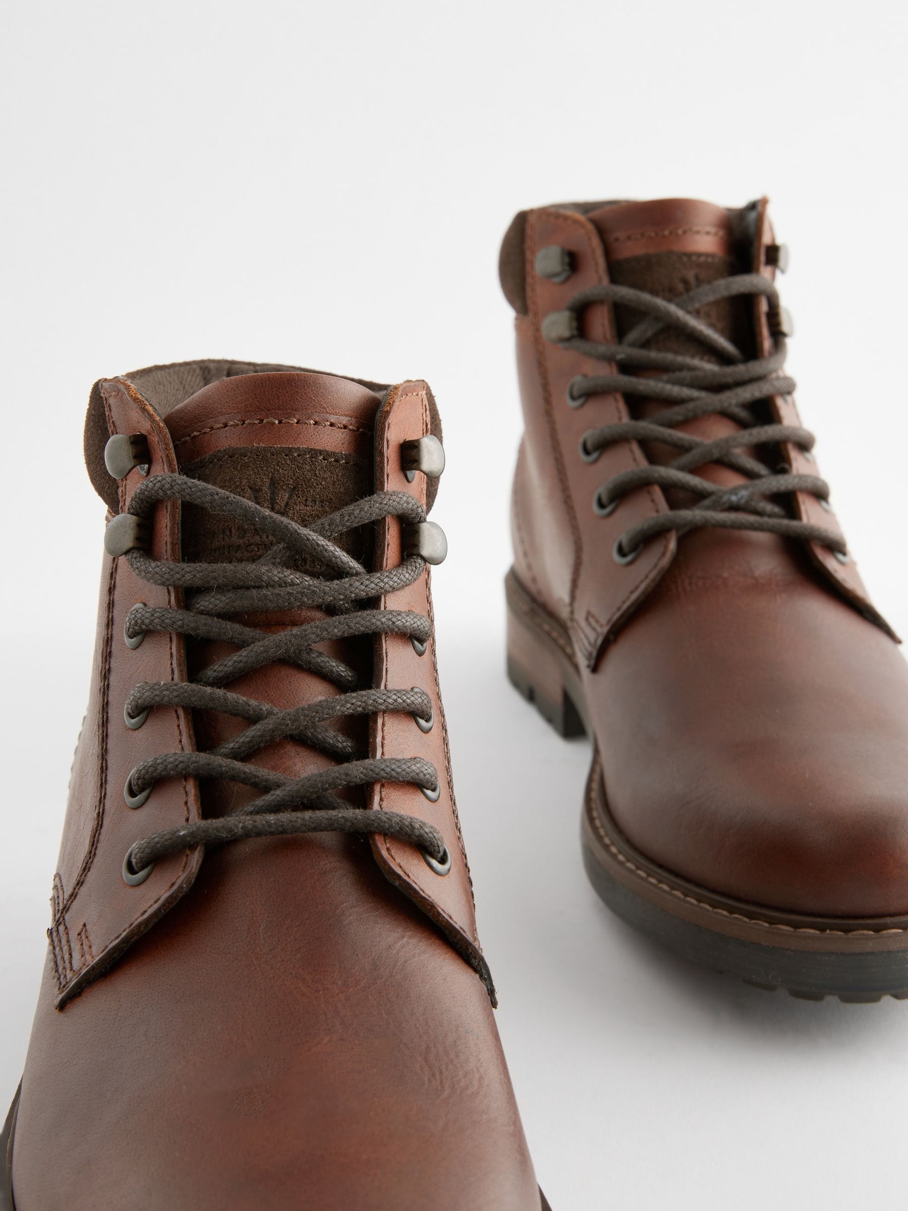 Lichtbruin - Leren hoge schoenen