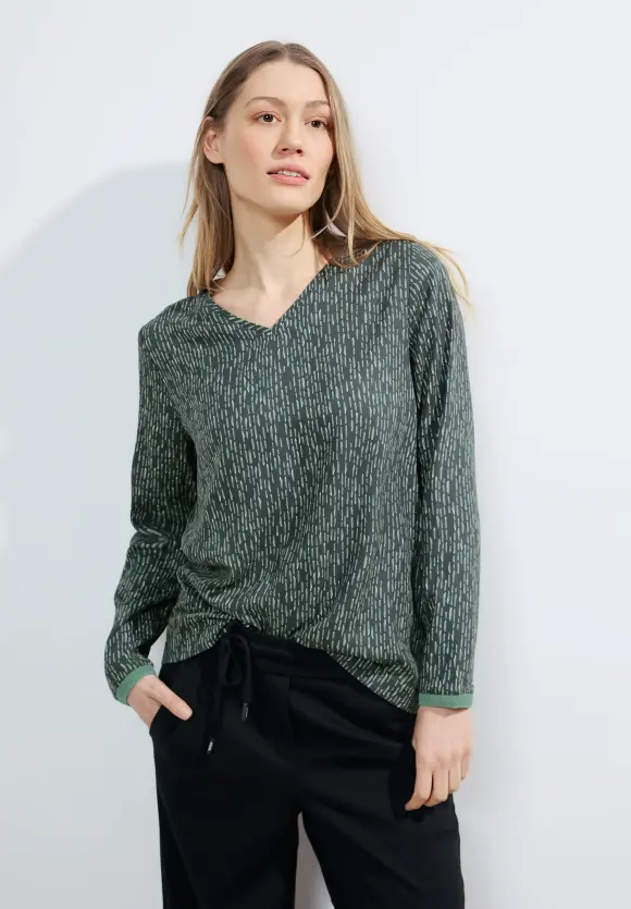 Bluse mit Minimalprint - strong khaki