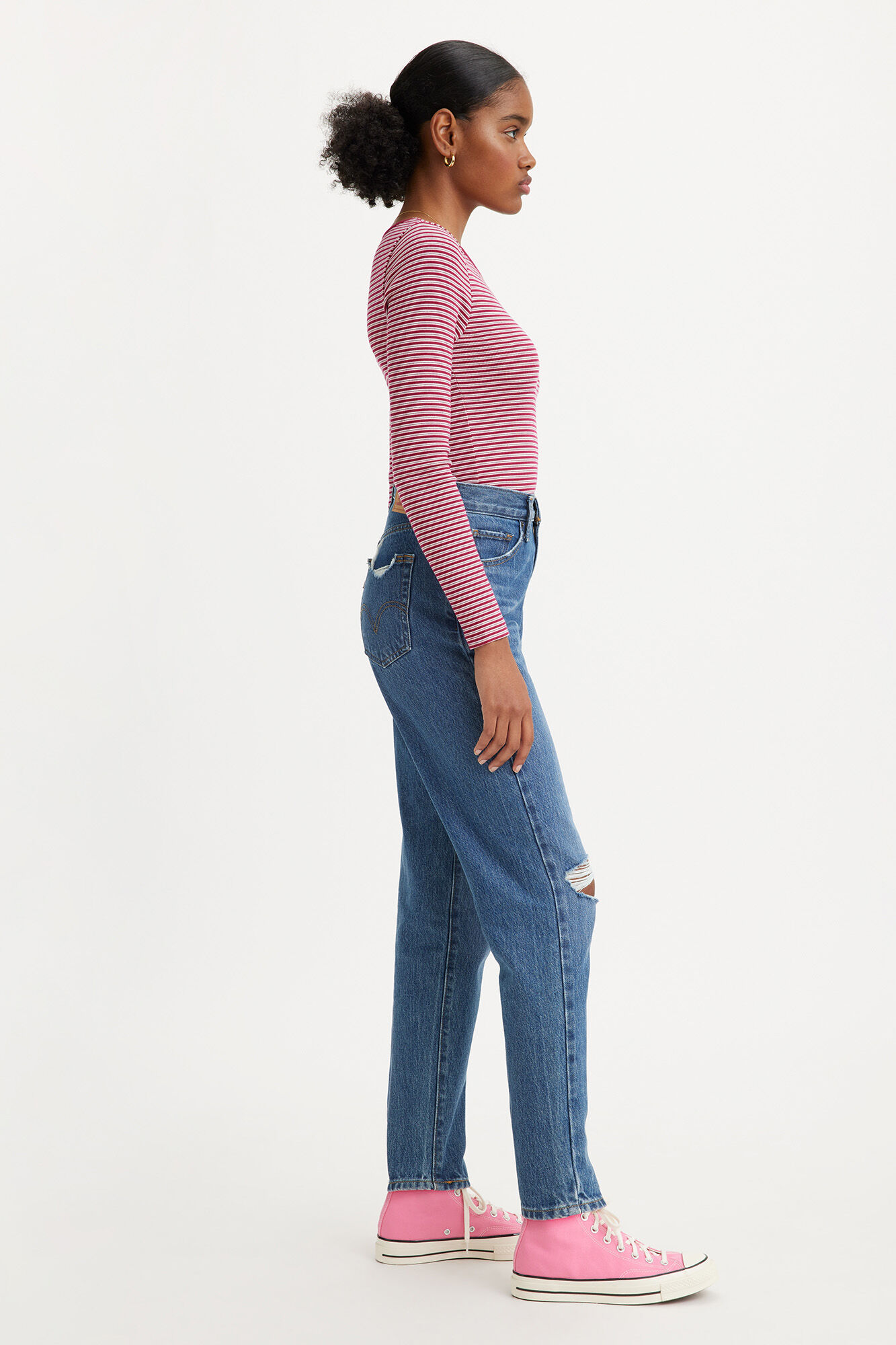 Calça jeans Mom de cintura alta™ - Azul Médio