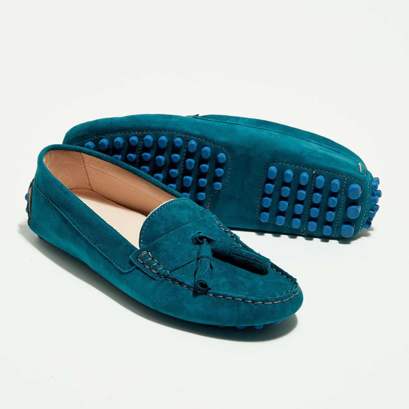 Flavio Création Mocassins en Velours de Cuir Malena bleu foncé/bleu