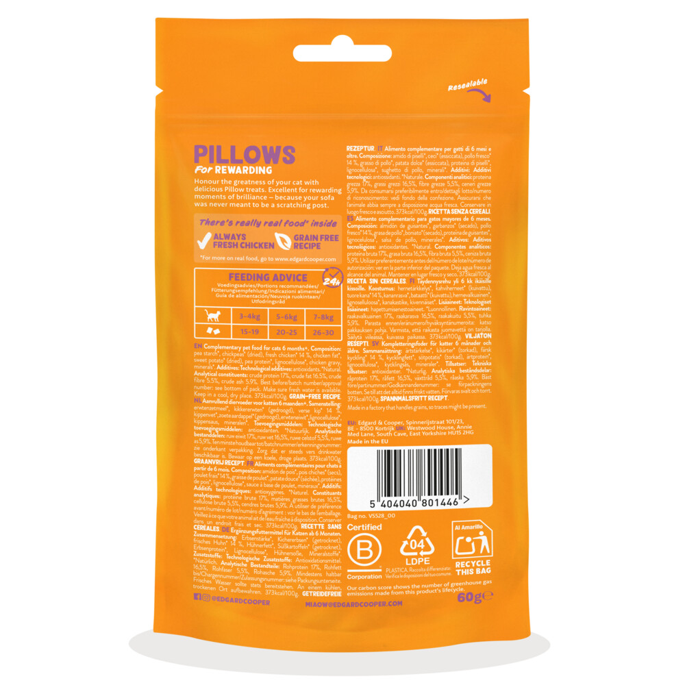 Edgard & Cooper Adult Pillows Kattensnack Kip60 gr