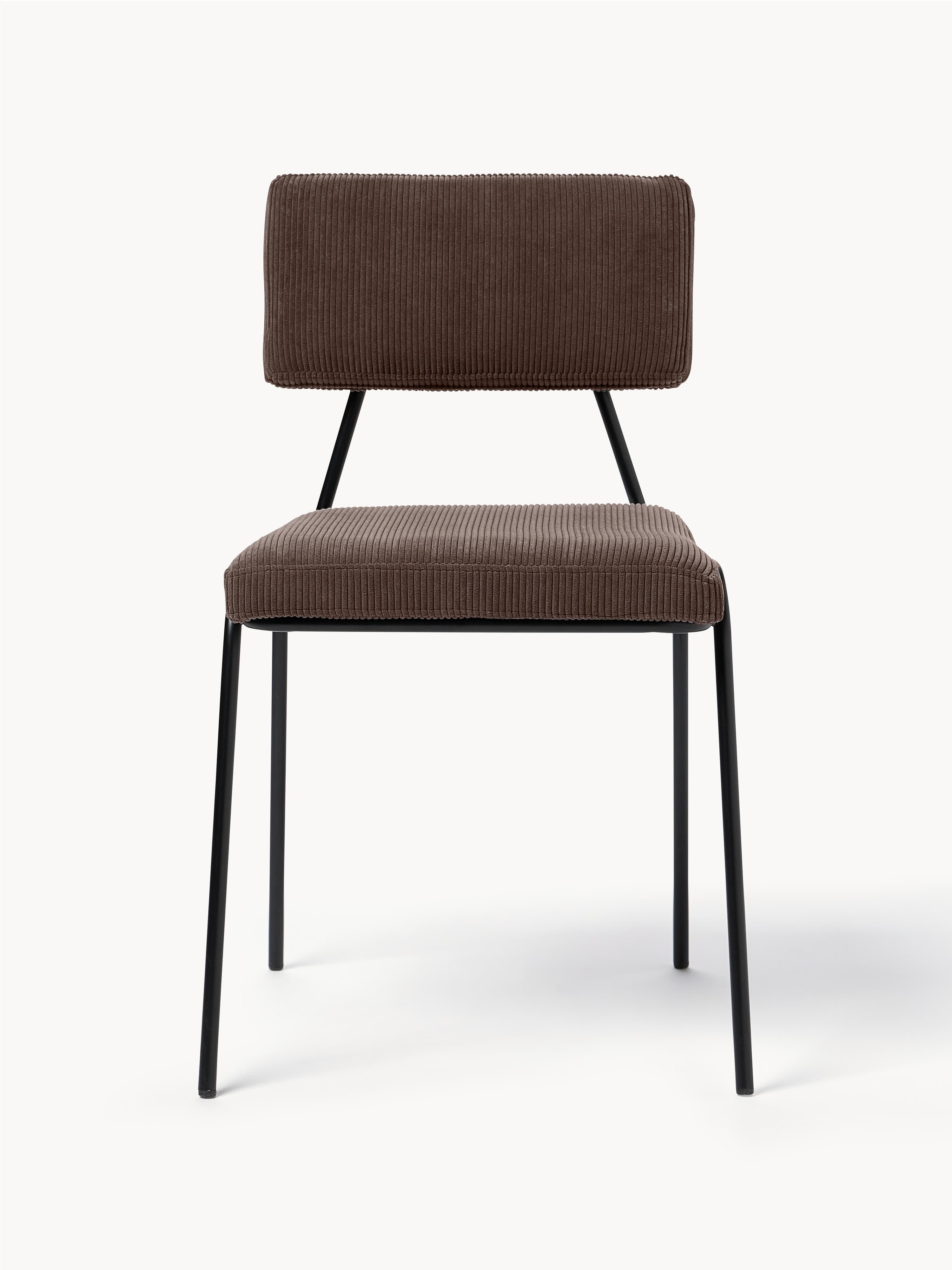 Corduroy gestoffeerde stoelen Mats, 2 stuks