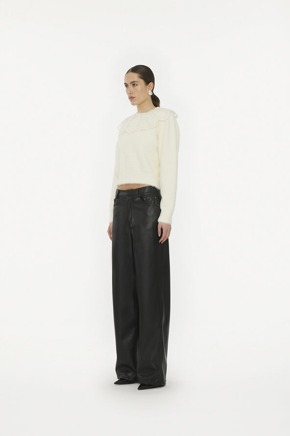 ROTATE Birger Christensen WIDE LEG 5 POCKET PANTS Black