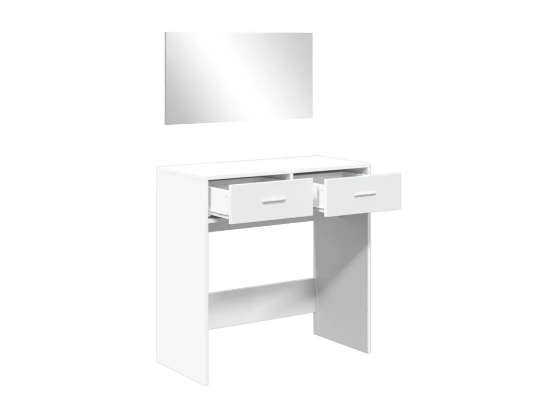 Coiffeuse avec miroir blanc 80x39x80 cm