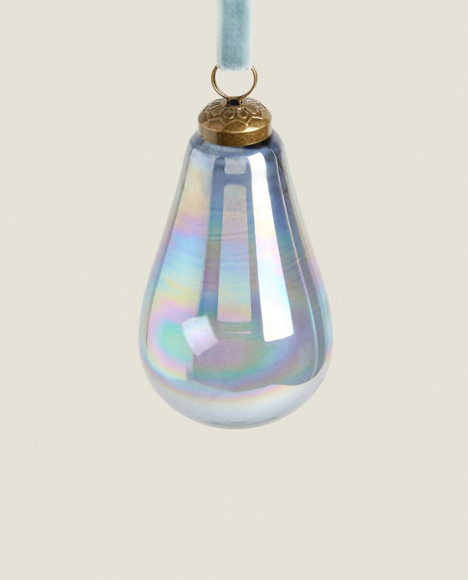 DECORAÇÃO DE NATAL EM FORMA DE PÊRA DE VIDRO